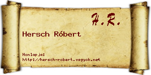 Hersch Róbert névjegykártya