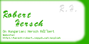 robert hersch business card